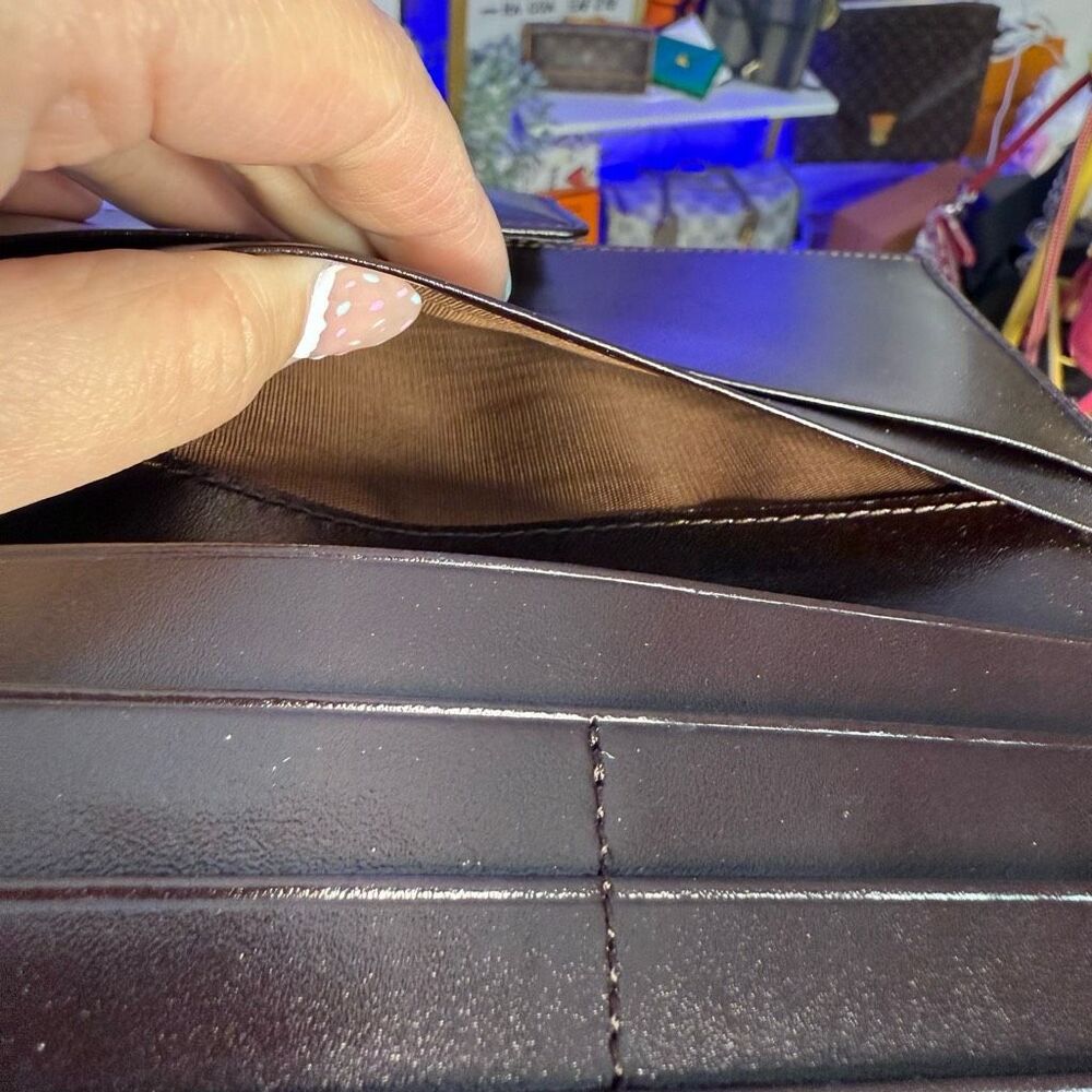 Unused Fendi Vintage Dark Brown Leather Large Bifold Wallet Unisex Men’s - Picture 10 of 15